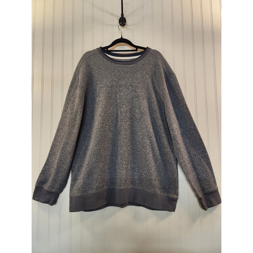 Method Mens Blue Heathered Crew Neck Sweatshirt Pullover XL Long Sleeve V-Stitch